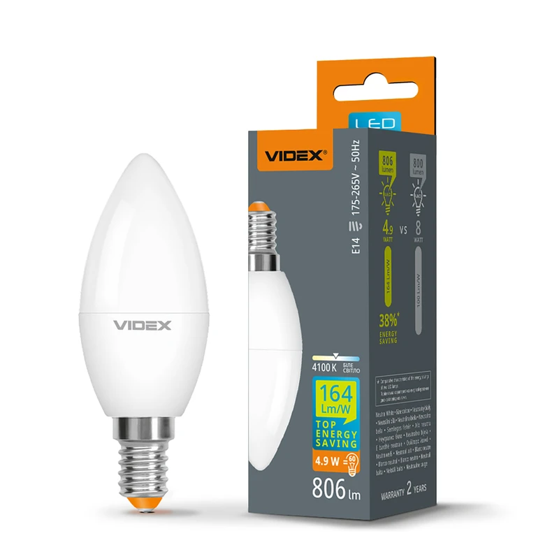LED лампа Videx C37h 6W E14 4100K (VL-C37h-06144)