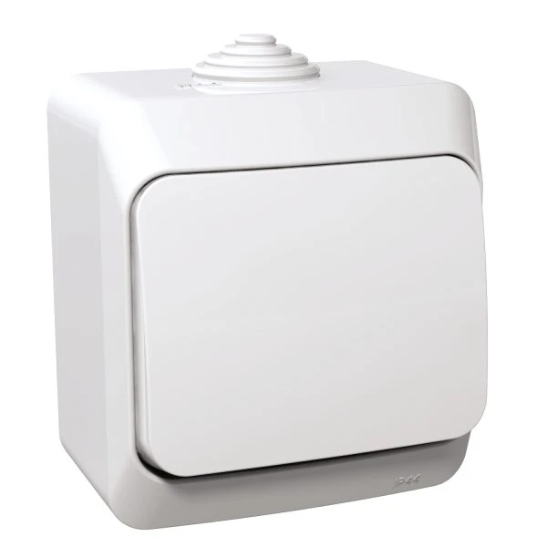 Вимикач Schneider Electric 1-кл. зовн.прохідний IP44 "Cedar Plus" білий (16А) (C1) 