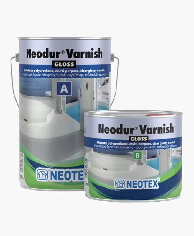 Поліуретановий глянцевий лак NEOTEX Neodur Varnish Комплект (A+B) 15 кг прозорий