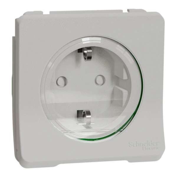 Розетка Schneider Electric 1-ая С/К защ. внутр. со шторками IP55 "MUREVA S" белая (C2)