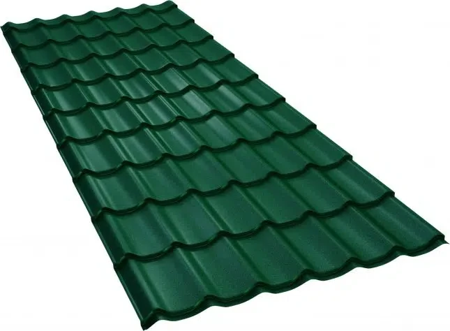 Металочерепиця GOOD ROOF Classic Roof 350/15,матполіестер 0,43мм  2-х Україна Zn 100 RAL 6005 Зелений
