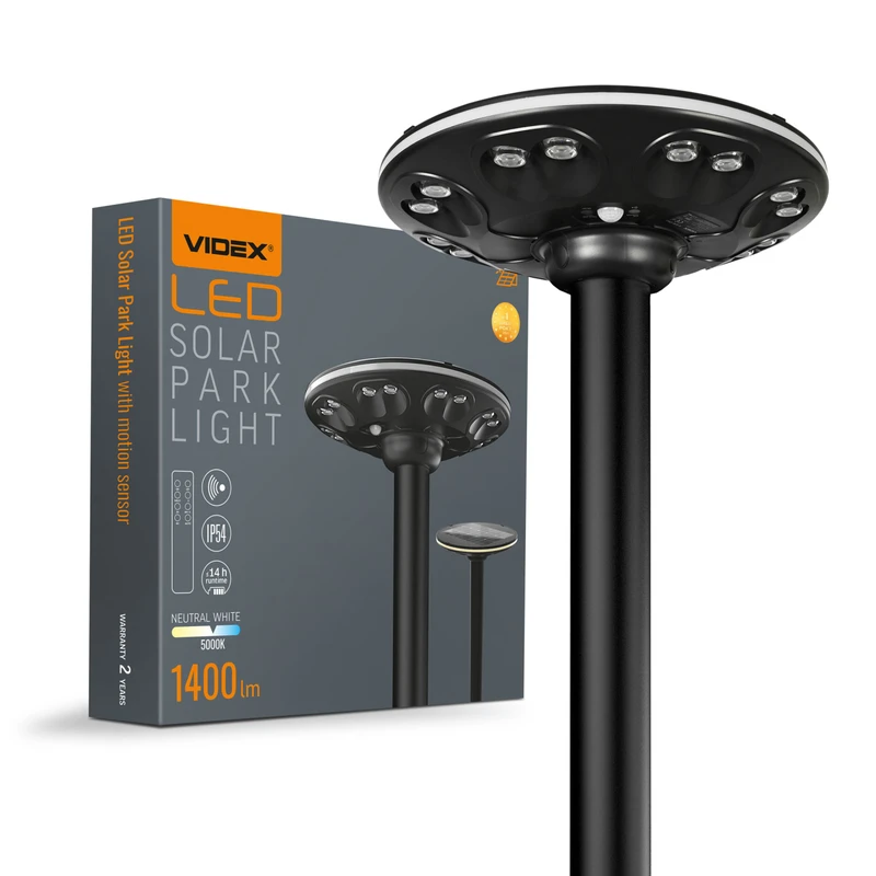 LED светильник автономный парковый Videx 1400Lm Сенсорный (VL-GLSO-1254-S)