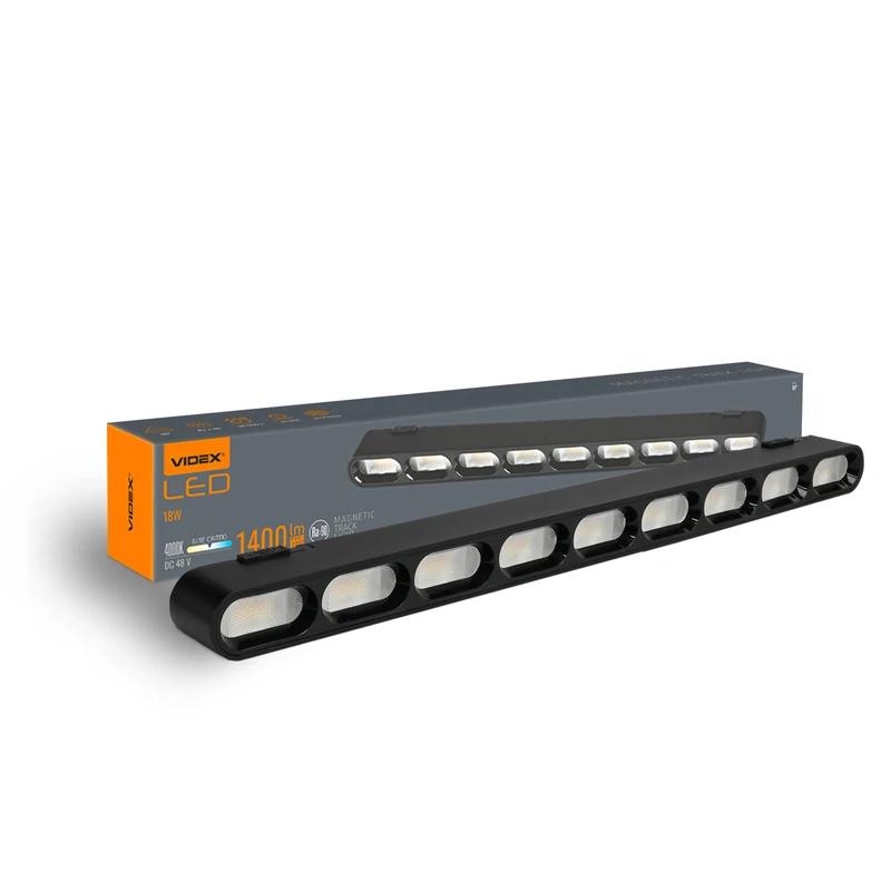 Світильник магнітний трековий Videx LD19B 18W 4000K 48V Black(VL-TRMS-LD19B)