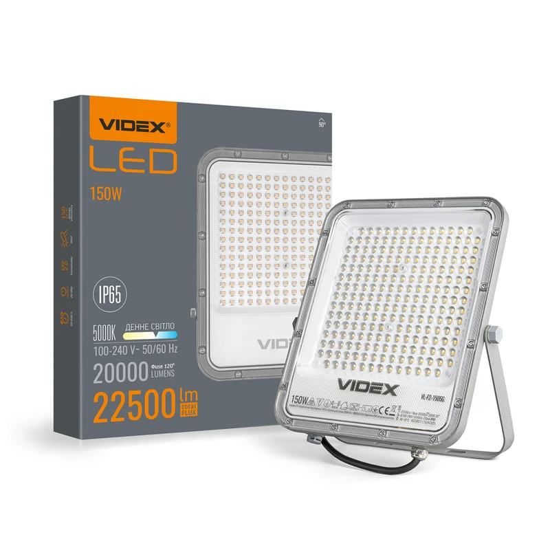LED прожектор PREMIUM Videx F2 150W 5000K (VL-F2-1505G)