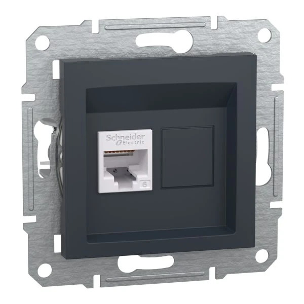 Розетка Schneider Electric комп. RJ-45 кат.6 UTP внутр. "ASFORA" без рамки антрацит (C3) 
