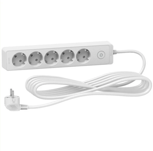 Подовжувач Schneider Electric 5гн 5м З/К "Unica Extend" білий (C2)
