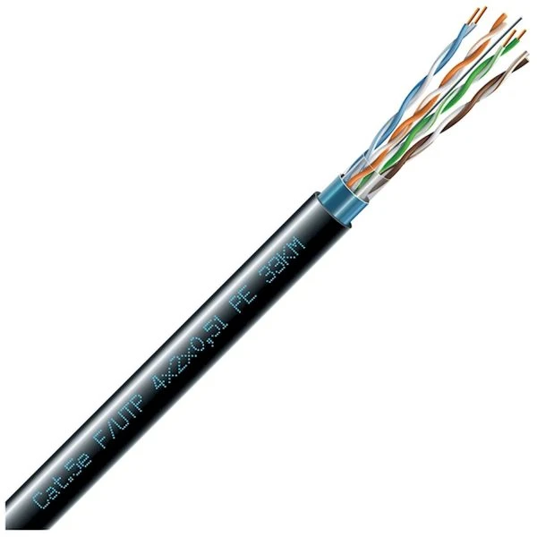 Кабель ЗЗЦМ UTP cat.5e PE cat.5e 4х2х0,51 зовнішній 100МГц (бухта 305м) чорний