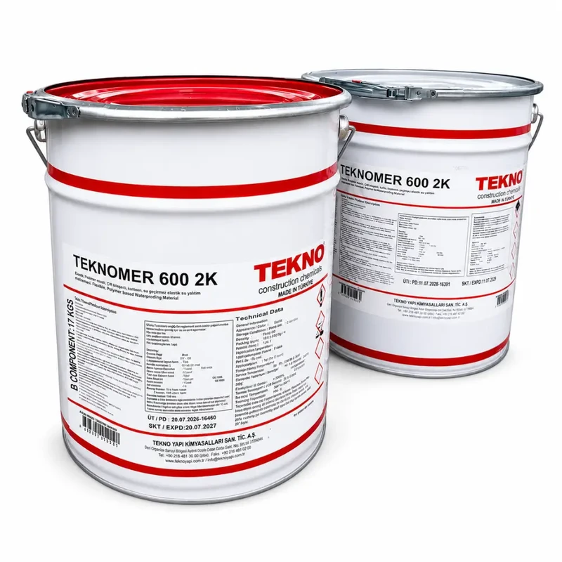 Полиуретаново-битумная двухкомпонентная гидроизоляция TEKNO Teknomer 600 2K Комплект (А+В) 34 кг