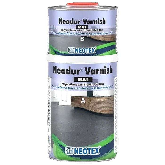 Поліуретановий матовий лак NEOTEX Neodur Varnish Mat Комплект (A+B) 5,2 кг прозорий
