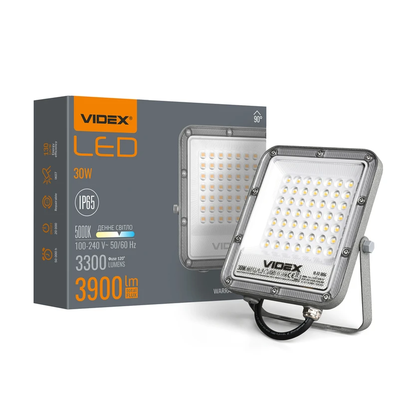 LED прожектор PREMIUM Videx F2 30W 5000K (VL-F2-305G)