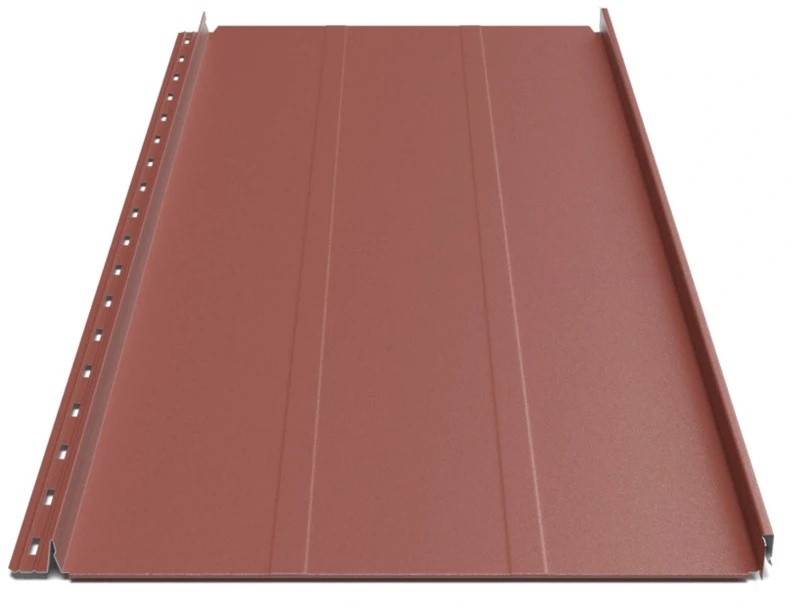 Клікфальц Будсервіс "Преміум" П3 Pladur wrinkle mat Thyssen krupp 0.50 mm RAL 3009 Червоний