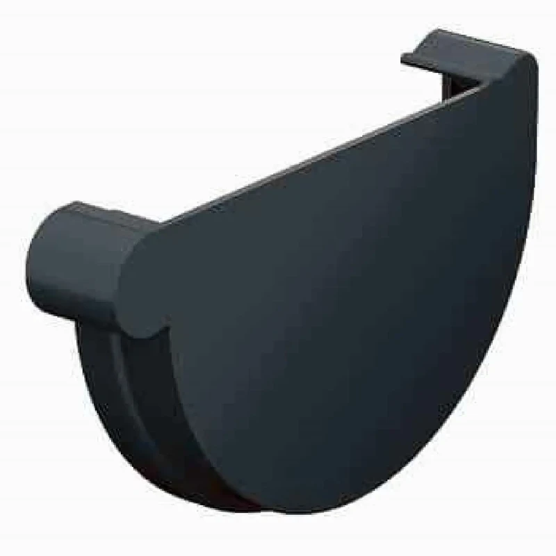 Заглушка ринви права Galeco PVC  система 90/50 RAL 7021 Графітовий
