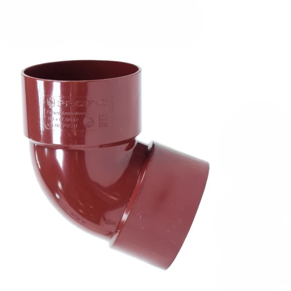 Колено двухраструбное PROFIL 60° система 90/75 RAL 3005 Красный