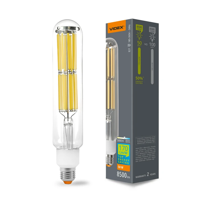 LED лампа Videx T52F 50W E27 5000K (VL-T52F-50275)