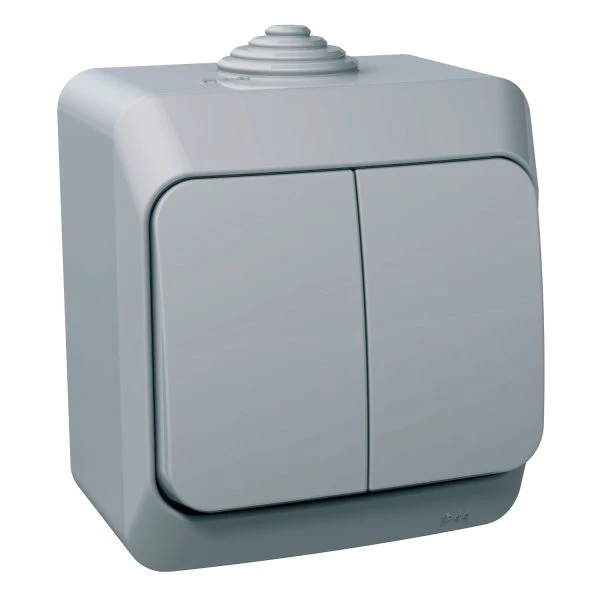 Выключатель Schneider Electric 2-кл. внеш. IP44 "Cedar Plus" серый (16А) (C1) 