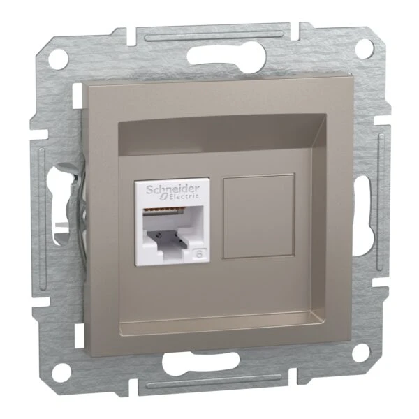 Розетка Schneider Electric комп. RJ-45 кат.6 UTP внутр. "ASFORA бронза (C3)