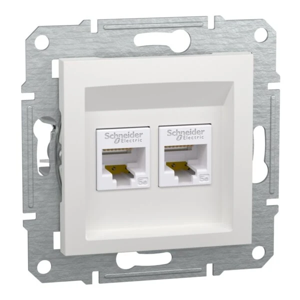 Розетка Schneider Electric комп. двойная RJ-45 внутр. "ASFORA" без рамки белый