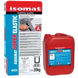 Высокоэластичный гидроизоляционный цементный раствор Isomat AQUAMAT-SUPERELASTIC Комплект (А+В) 30 кг, белый