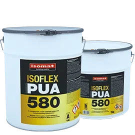 Холодная полимочевинная жидкая гидроизоляционная мембрана Isomat ISOFLEX-PUA 580 Комплект (А+В) 15 кг, белый