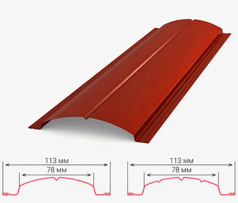 Ламель штахета GOOD ROOF матполиестер Украина Zn 100 2-х  0,45 мм RAL 8004 Терракот