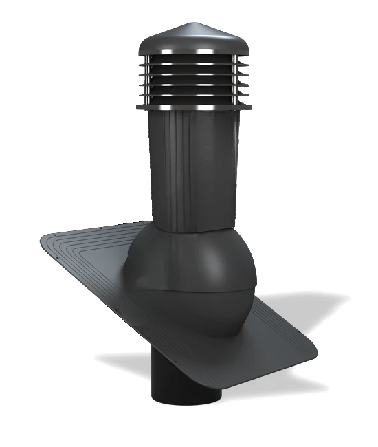 Вентиляционный выход с отводом конденсата для битумной черепицы Wirplast WiroVent STANDARD PLUS K80 Ø125/500 мм антрацит