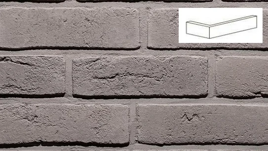 Кутові елементи Loft Brick Бельгійська цегла 05 Сірий 222/100 x 71х15 мм