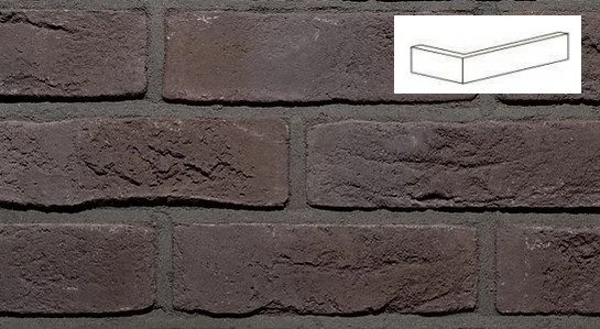 Кутові елементи Loft Brick Бельгійська цегла 04 Коричневий з підпалом 222/100 x 71х15 мм