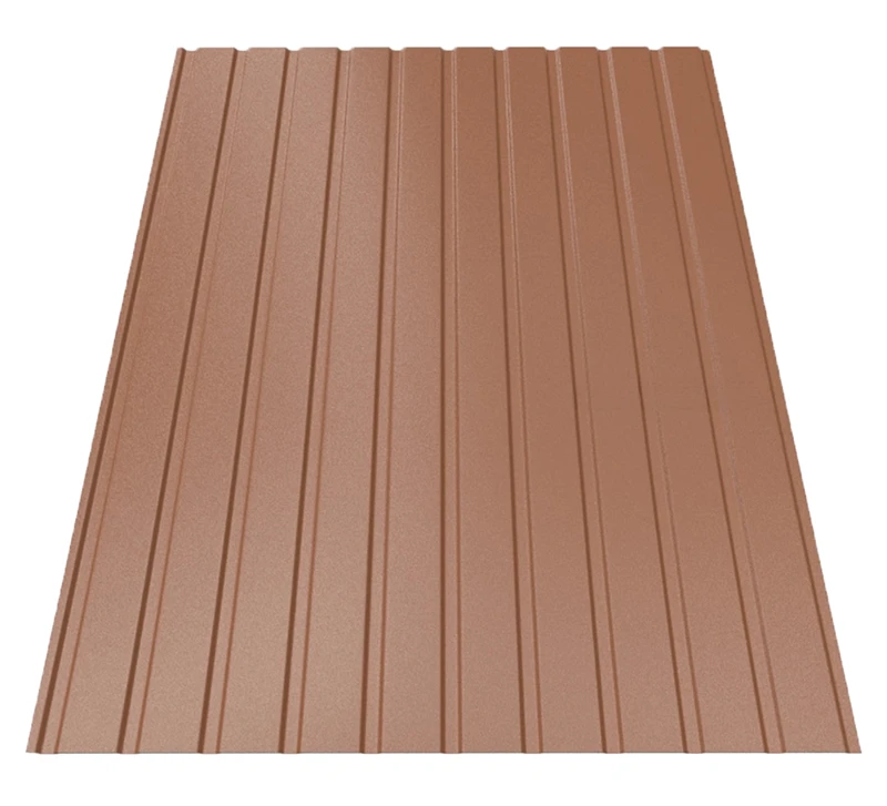 Профнастил Будсервіс Т-07 Pladur wrinkle mat Thyssen krupp 0.50 mm RAL 8004 Теракота