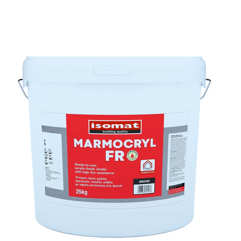 Акрилова штукатурка з високою вогнестійкістю Isomat MARMOCRYL FR Fine 25 кг, White