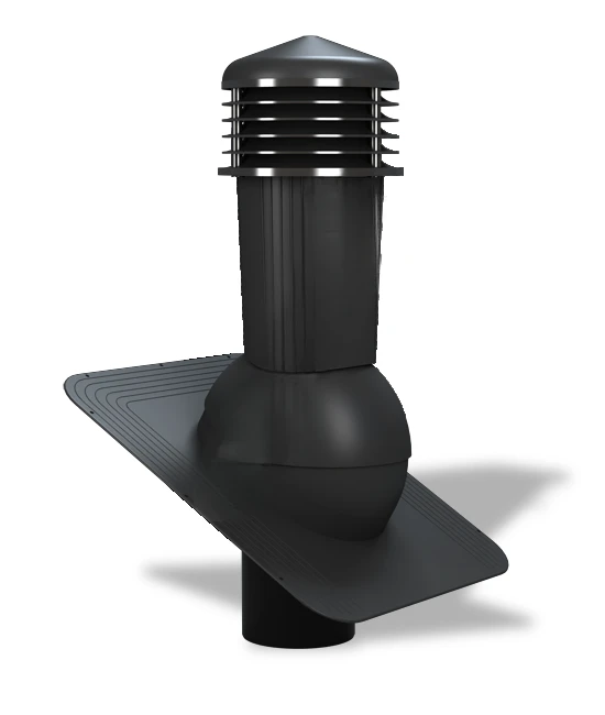 Вентиляционный выход с отводом конденсата для битумной черепицы Wirplast WiroVent STANDARD PLUS K80 Ø125/500 мм графит