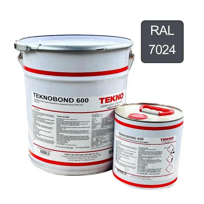 Епоксидна фарба для бетонних підлог TEKNO Teknobond 600 Комплект (А+В) 20 кг, графітово-сірий (RAL 7024)