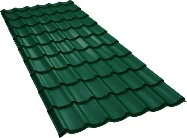 Металочерепиця GOOD ROOF Classic Roof 350/15,матполіестер 0,50 мм Італія/Бельгія/Польща Zn225 RAL 6005 Зелений