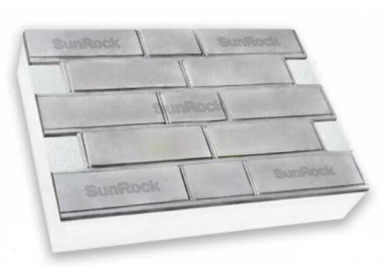 Фасадная термопанель "Гладкий кирпич" SUNROCK 600х400 пенополистирол 120 мм L-паз