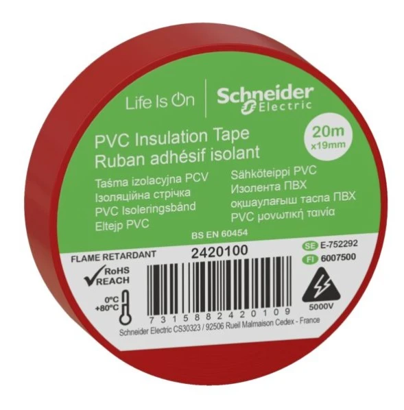 Ізострічка ПВХ Schneider Electric 0,15х19х20м (червона) (C1)