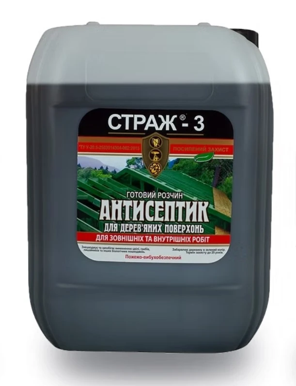 Концентрат рідкий 1:9, антисептик зелений STRAZH Страж - 3 10 л