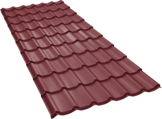 Металочерепиця GOOD ROOF Classic Roof 350/15,матполіестер 0,50 мм Італія/Бельгія/Польща Zn225 RAL 3005 Вишневий