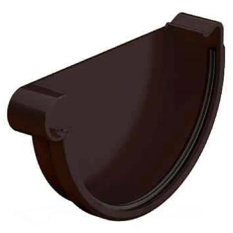 Заглушка ринви ліва Galeco PVC  система 90/50 RAL 8019 Темно-коричневий