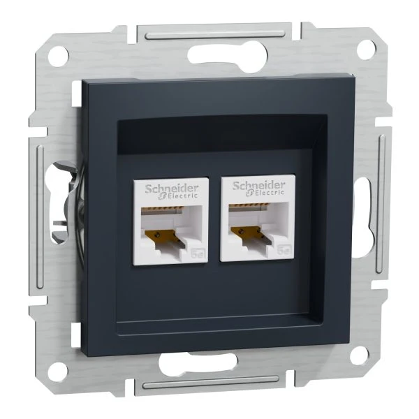 Розетка Schneider Electric комп. двойная RJ-45 внутр. "ASFORA" без рамки антрацит (C2) 