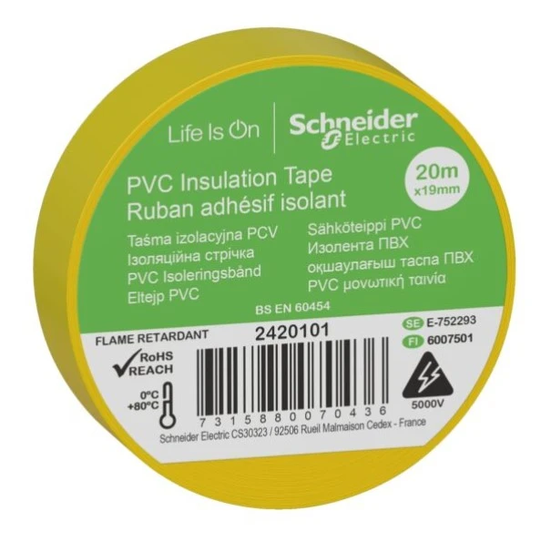 Ізострічка ПВХ Schneider Electric 0,15х19х20м (жовта) (C3)