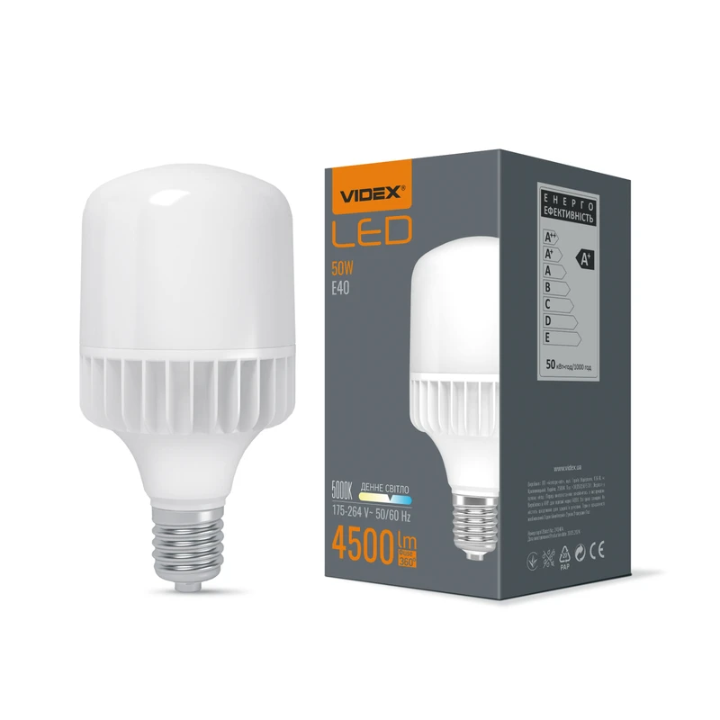 LED лампа Videx A118 50W E40 5000K (VL-A118-50405)
