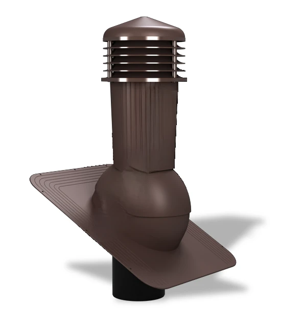 Вентиляционный выход с отводом конденсата для битумной черепицы Wirplast WiroVent STANDARD PLUS K80 Ø125/500 мм шоколадный