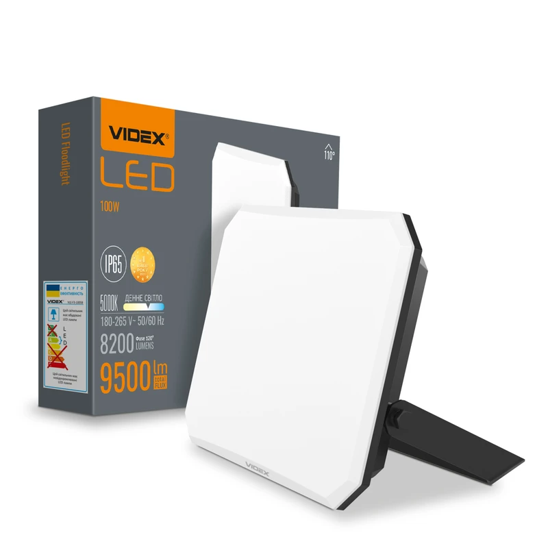 LED прожектор Videx F3 100W 5000K 220V Black (VLE-F3-1005B)