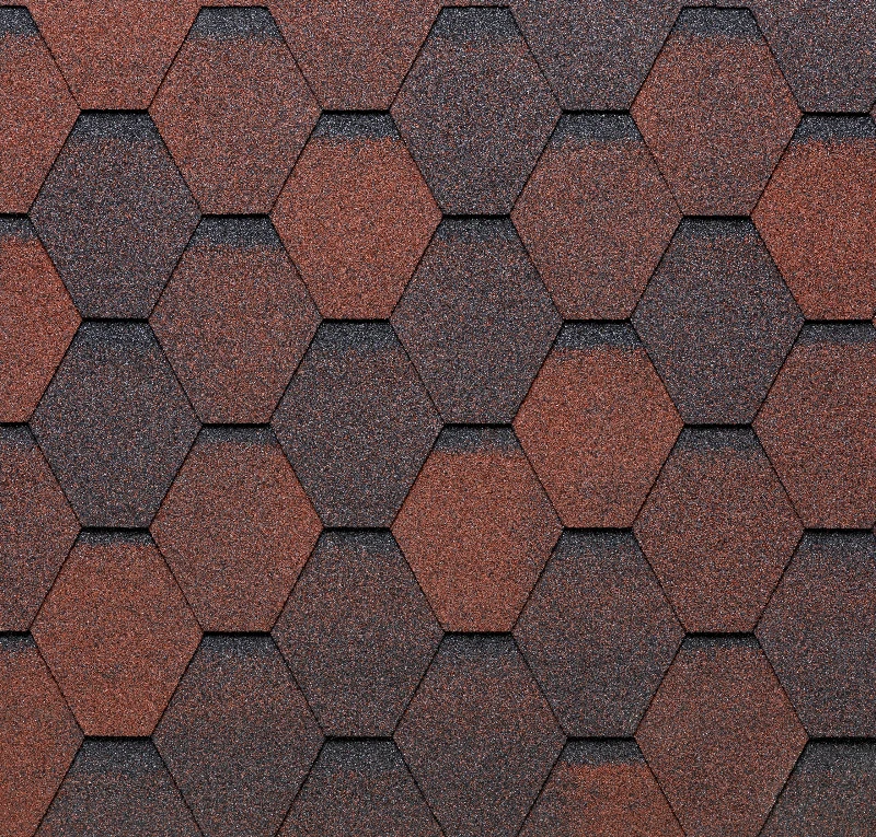 Битумная черепица Tegola Eco Roof Hexagonal Shaded Red