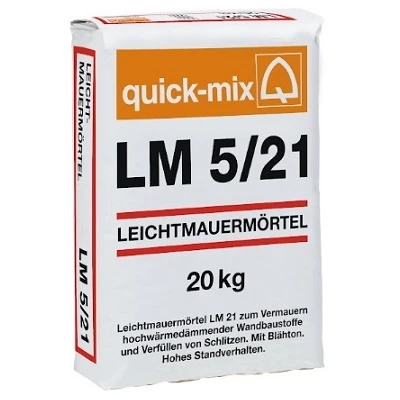 Теплоизоляционная каменная растворная смесь Quick Mix LM 5/21 20 кг