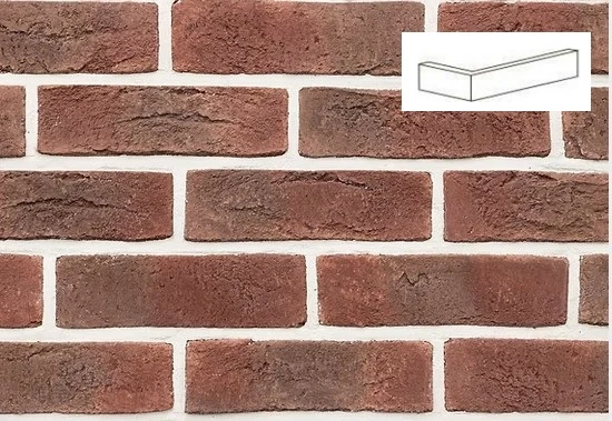 Кутові елементи Loft Brick Бельгійська цегла 09 Червоний 222/100 x 71х15 мм
