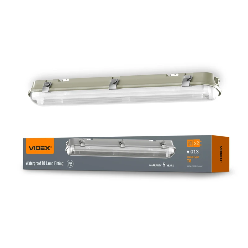 LED світильник IP65 лінійний під лампу 2хТ8 Videx 0,6М 220V (VL-BNW-T8062G)