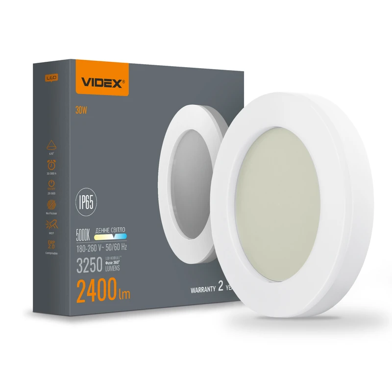 LED светильник ART IP65 круглый Videx 30W 5000K (VL-BHFR-305)